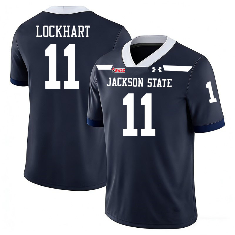 Jackson State Tigers #11 Jared Lockhart College Football Jerseys,Uniforms-Navy